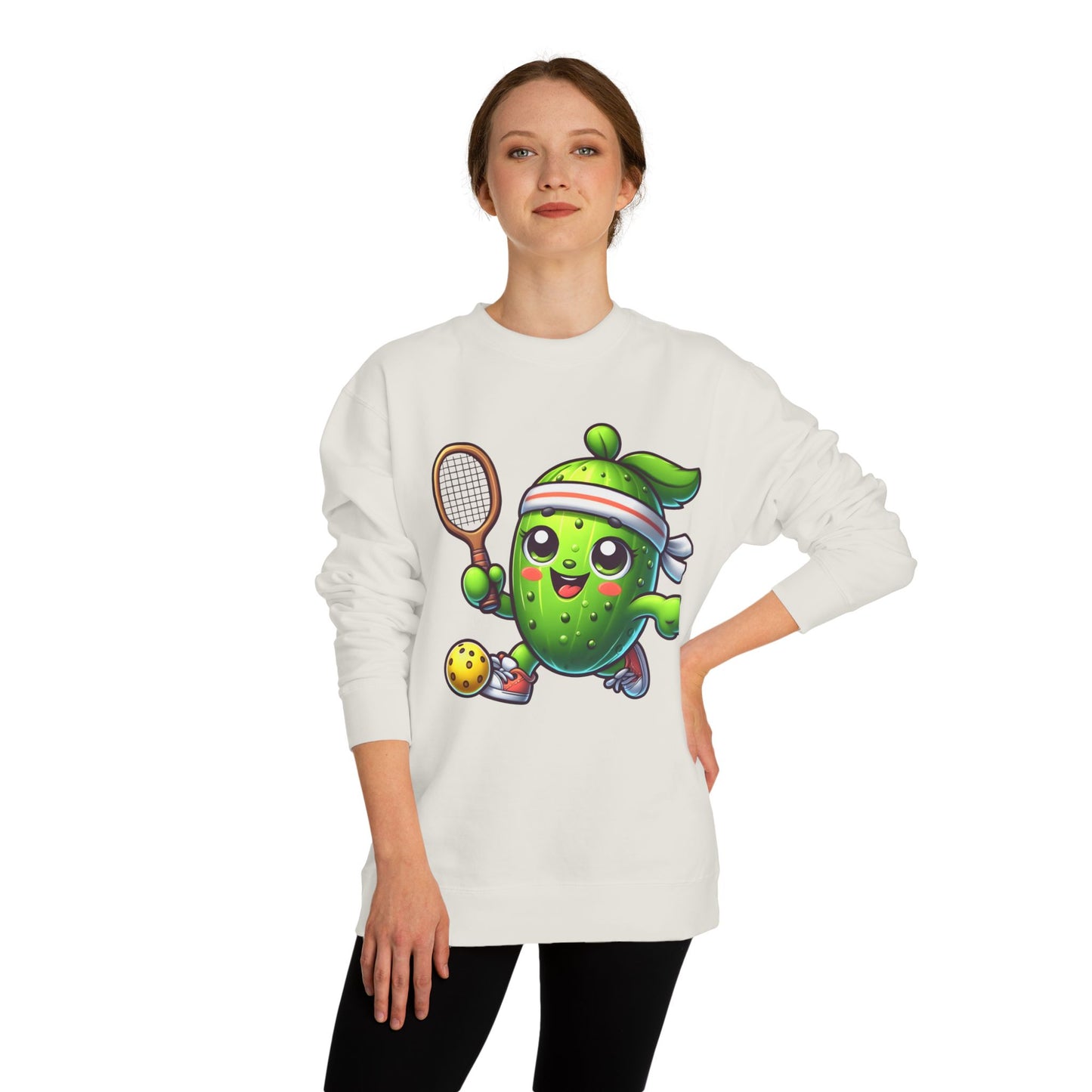 Pickleball Avocado Sweatshirt — Cute Cartoon Pickleball Player Crewneck