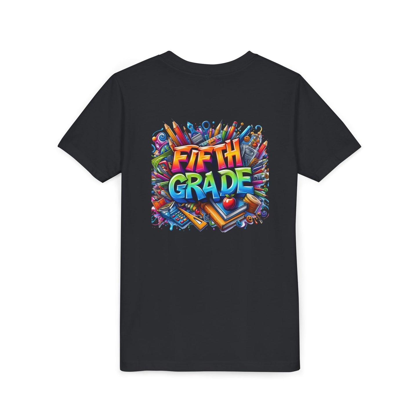 Fifth Grade Kid's Tee - Colorful School Supplies Back to School T-Shirt