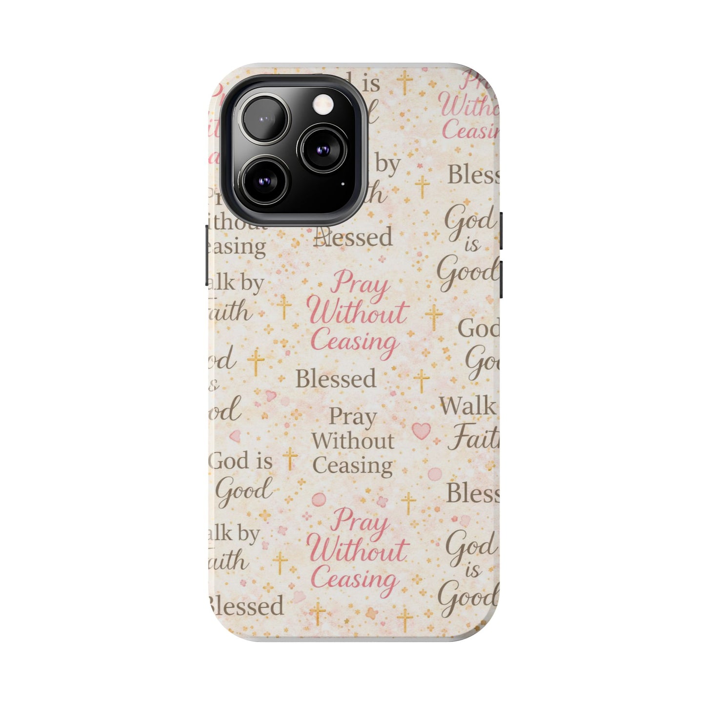 Pray Without Ceasing Phone Case | Christian floral iPhone Case