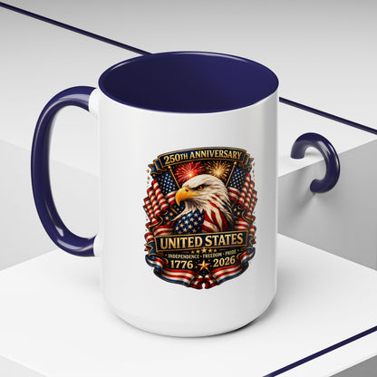 Patriotic Eagle Coffee Mug - United States 250th Anniversary 1776-2026