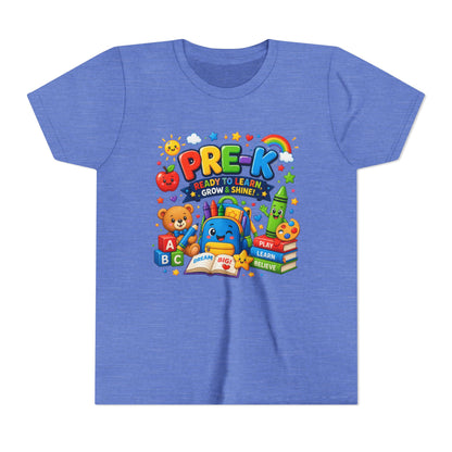 Pre-K Ready To Learn Kids T-Shirt — Colorful Preschool Back-to-School Tee
