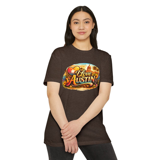 I Love Austin Graphic T-Shirt — Vintage Texas Cityscape Tee