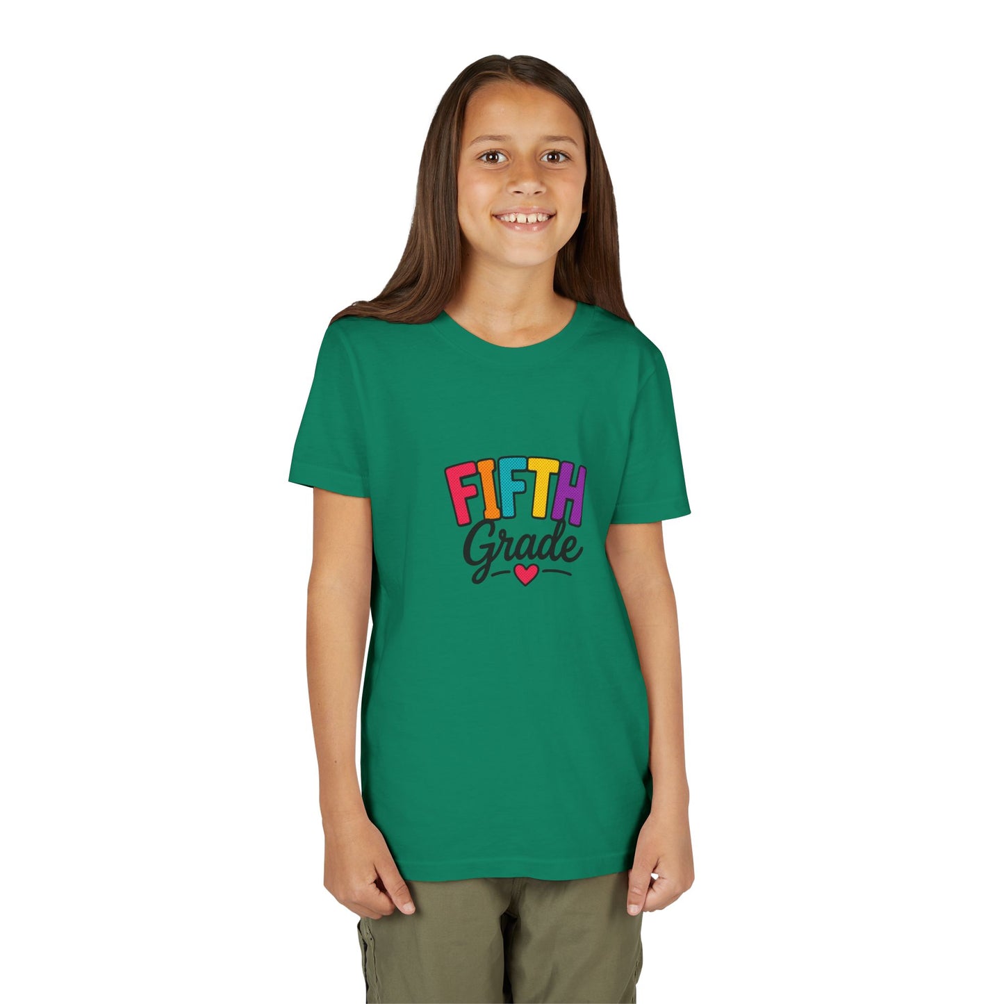 Fifth Grade Kids T‑Shirt – Colorful Back-to-School Tee with Heart