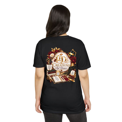Creations by D’Donne Logo T‑Shirt — Vintage Book & Desk Design