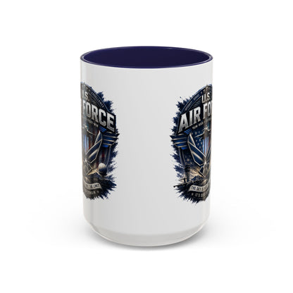 U.S. Air Force Accent Coffee Mug — Military Emblem 11/15oz
