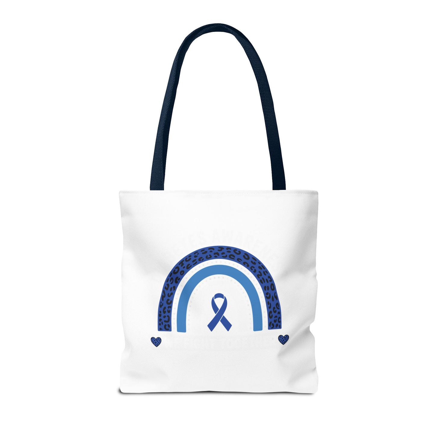 Blue Awareness Ribbon Rainbow Tote Bag – Support & Hope Everyday Tote