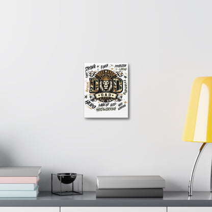 Dad The King Stretched Canvas Wall Art — 'Best Ever Dad' Lion Crown Father’s Day Gift