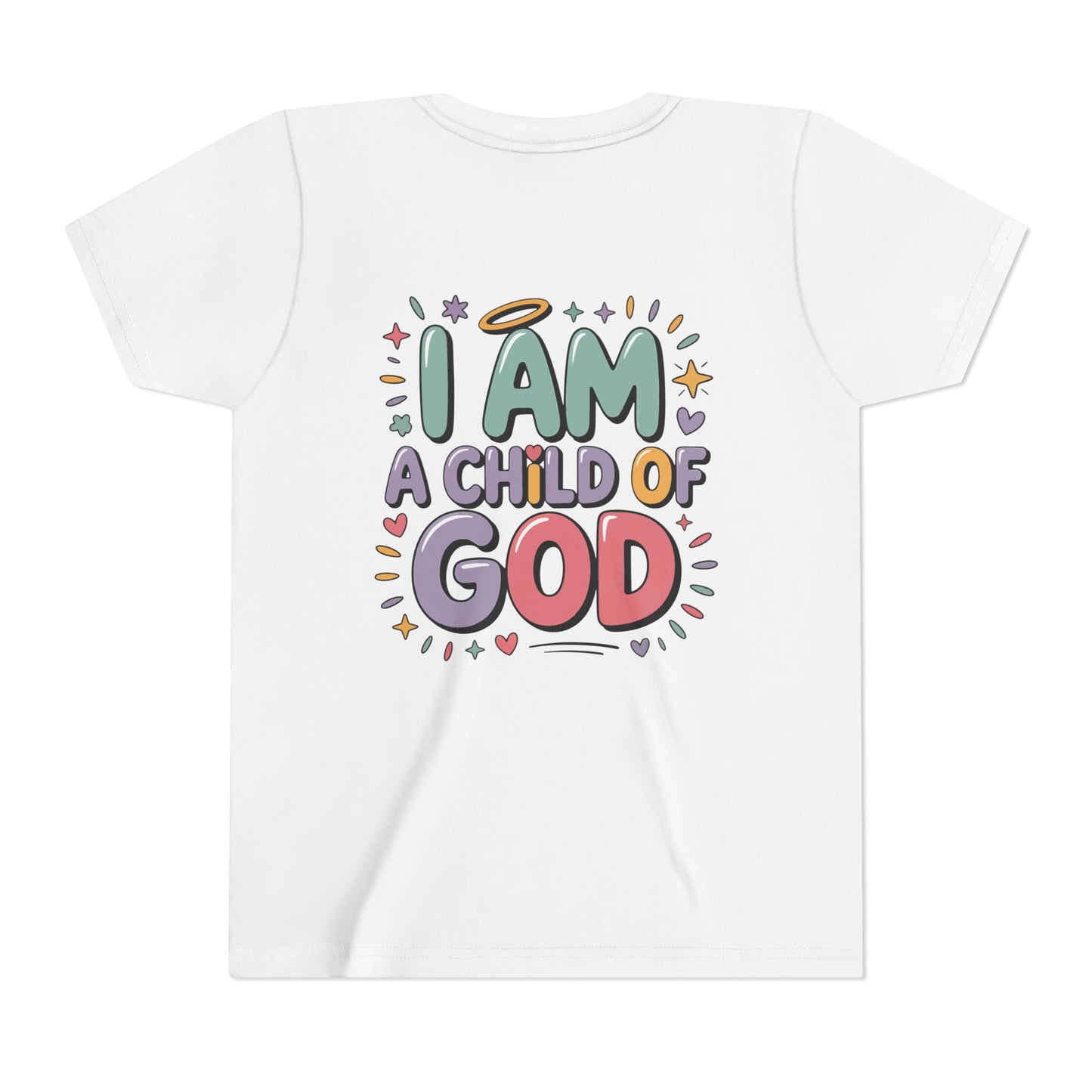 I Am A Child of God Youth Tee — Cute Pastel Christian Kids T-Shirt
