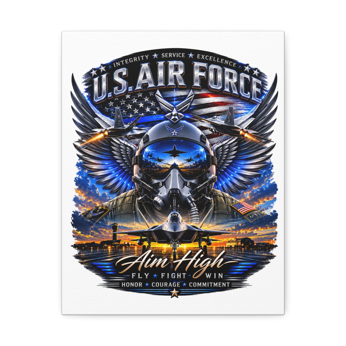 U.S. Air Force 'Aim High' Stretched Canvas - Military Aviation Wall Art
