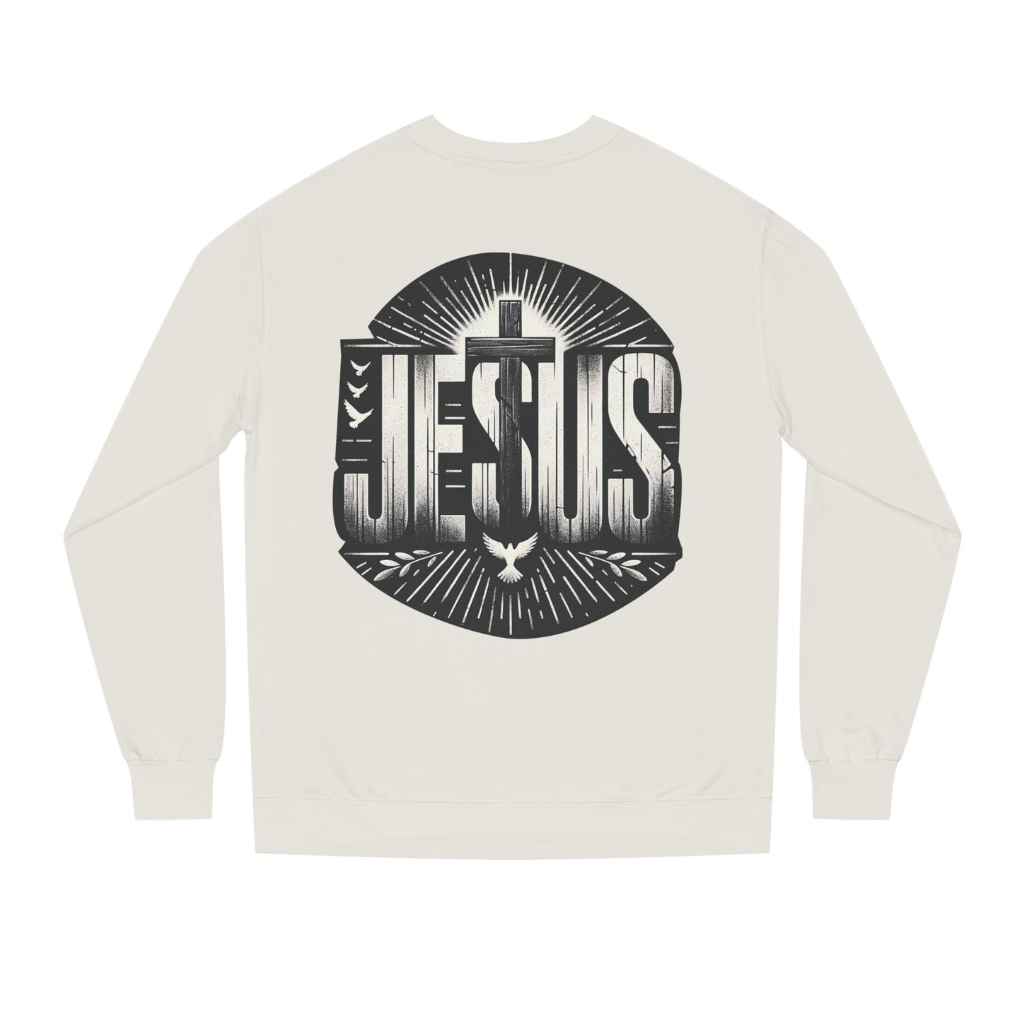 Jesus Graphic Sweatshirt — Vintage Cross & Dove Christian Crewneck
