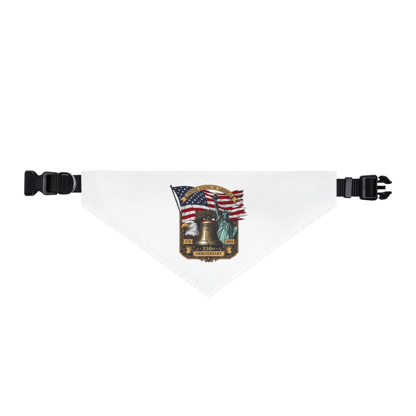 Patriotic Liberty Bell Clip-On Pet Bandana — American Flag Dog Accessory