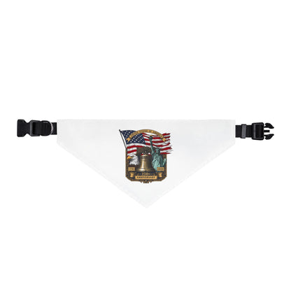 Patriotic Liberty Bell Clip-On Pet Bandana — American Flag Dog Accessory