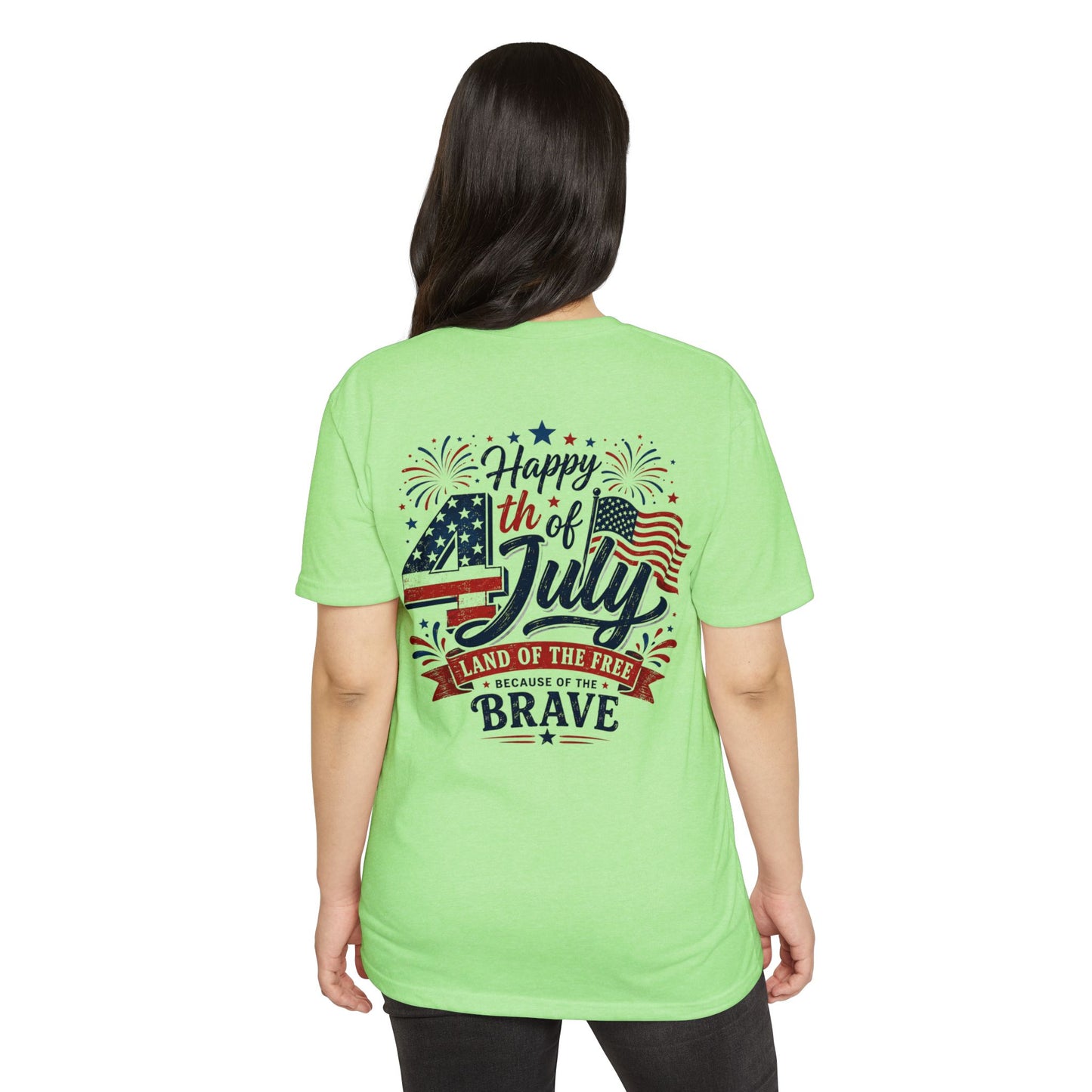 4th of July T-Shirt - "Happy 4th of July: Land of the Free Because of the Brave" Patriotic Tee