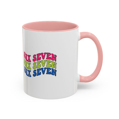 Six Seven Retro Accent Coffee Mug — Colorful 11/15oz Ceramic Tea Cup