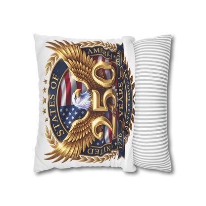 250th USA Anniversary Pillowcase – Patriotic Eagle 1776–2026 Decorative Throw Pillow Cover