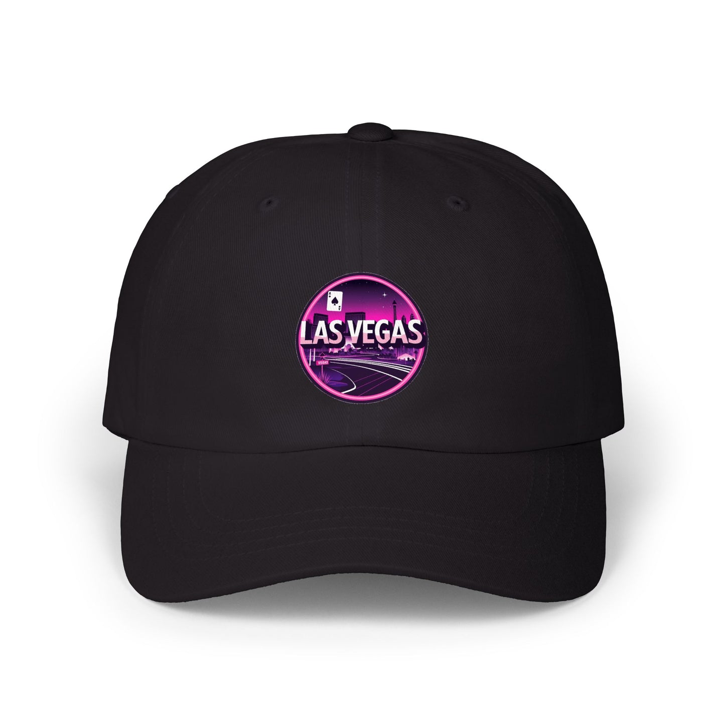 Las Vegas Vintage Patch Dad Cap — Retro Neon Casino Baseball Hat