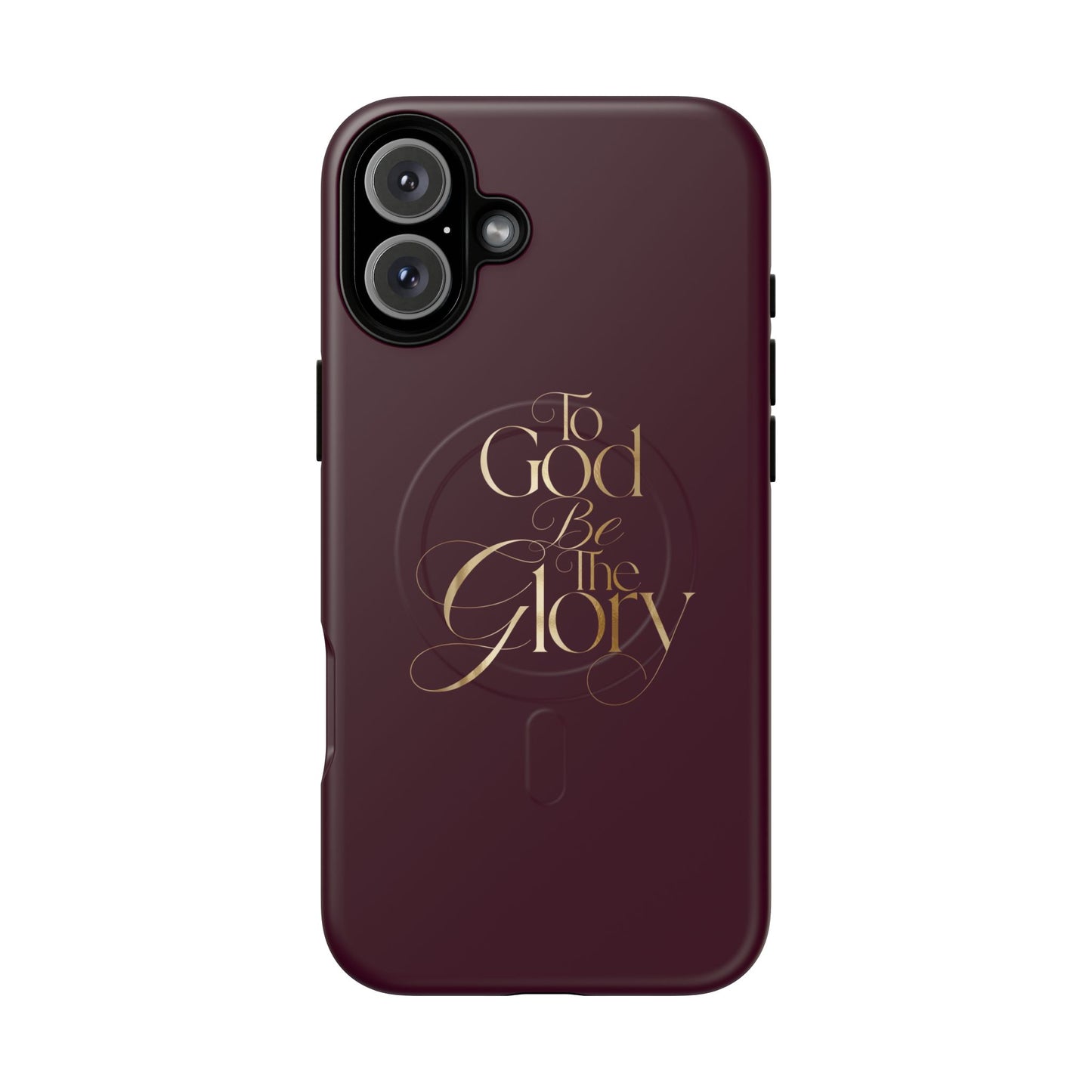 "To God Be The Glory" Tough Magnetic Phone Case — Burgundy Christian iPhone Cover