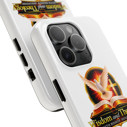 Wisdom and Theology Tough Phone Case — Christian Dove & Cross Design
