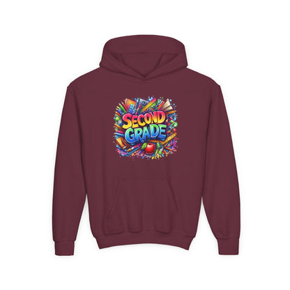 Second Grade Kids Hoodie — Colorful School Day Pullover