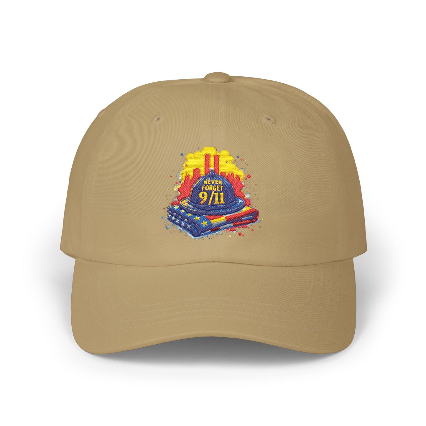 Dad Cap – 9/11 Tribute Firefighter Helmet & American Flag Embroidered Hat