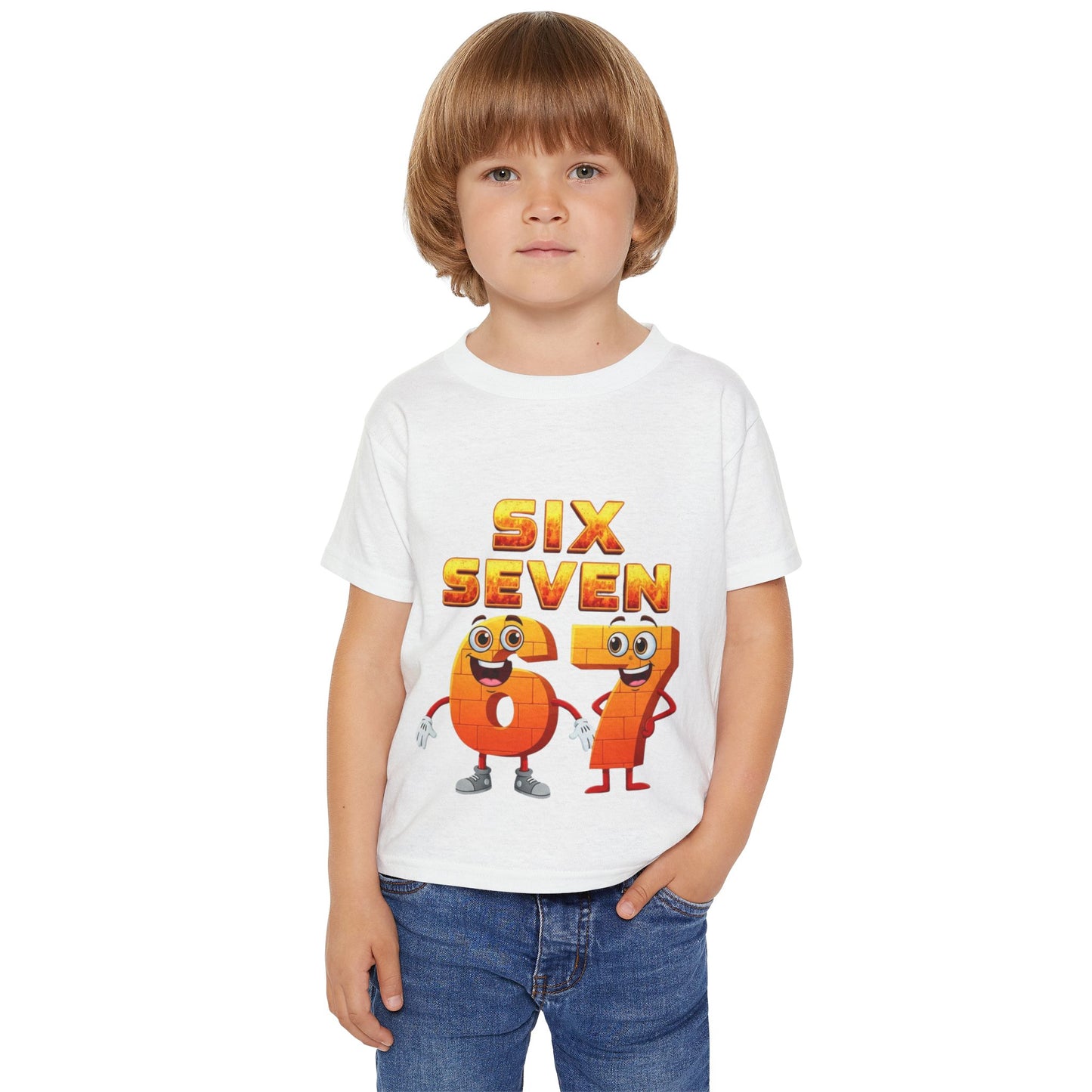 Six Seven 67 Toddler T-Shirt — Cute Number Cartoon Tee for Kids