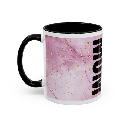 Mom Definition Accent Coffee Mug – Inspirational Pink Marble Mother’s Day Gift (11/15oz)