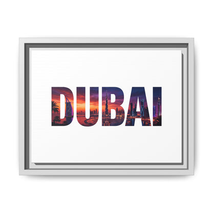 Dubai Photo-Text Matte Canvas Framed Wall Art