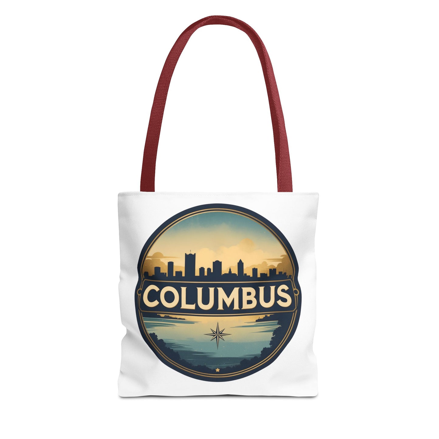 Columbus Skyline Tote Bag — Retro Cityscape Canvas Tote