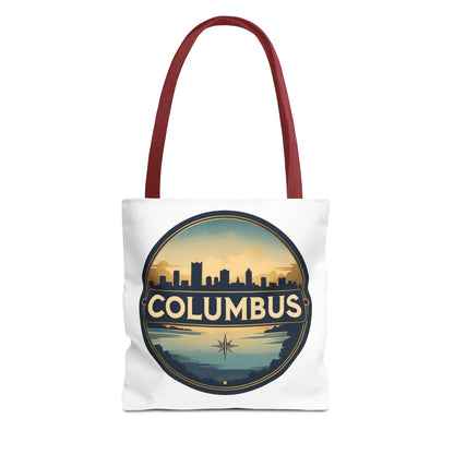 Columbus Skyline Tote Bag — Retro Cityscape Canvas Tote