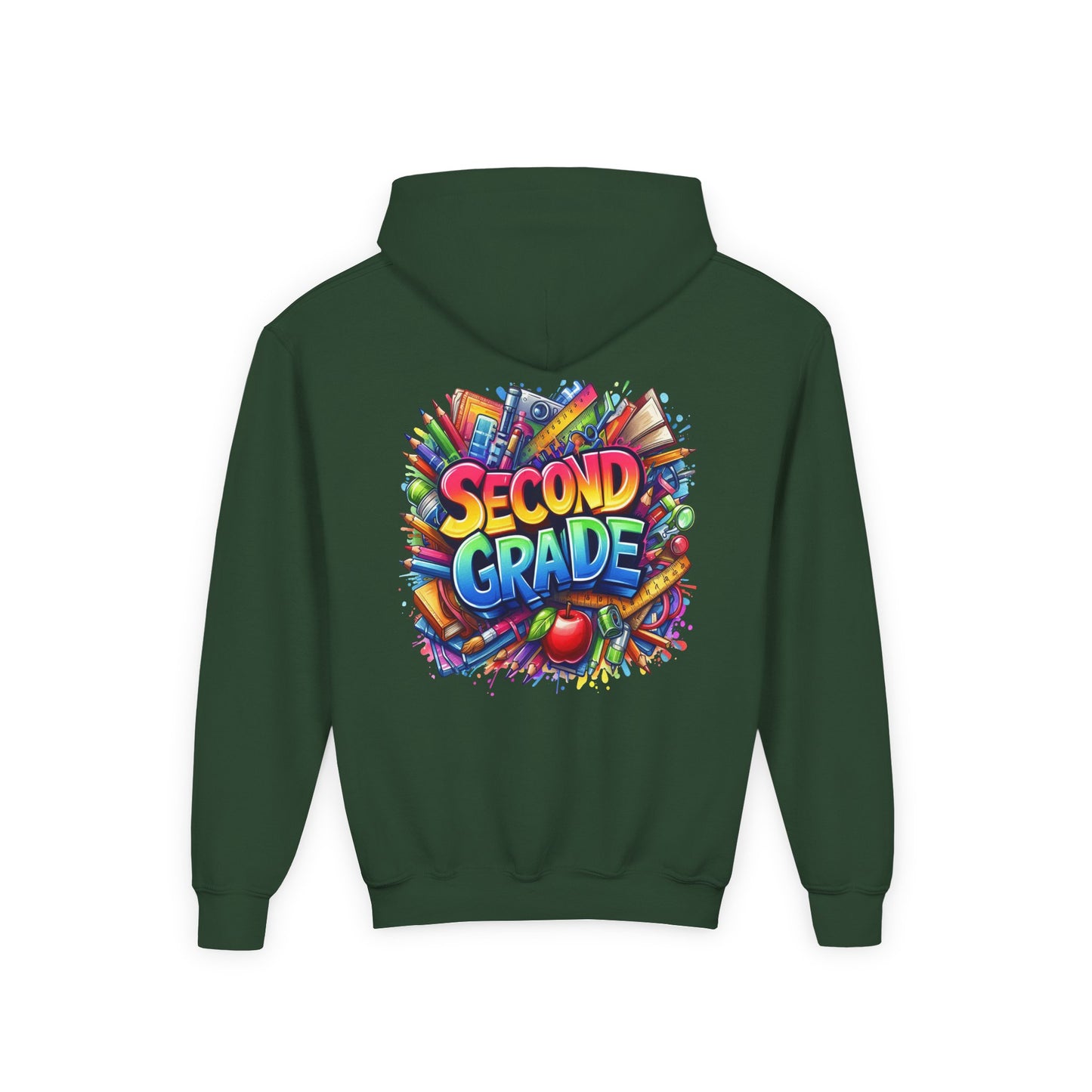 Second Grade Kids Hoodie — Colorful School Day Pullover