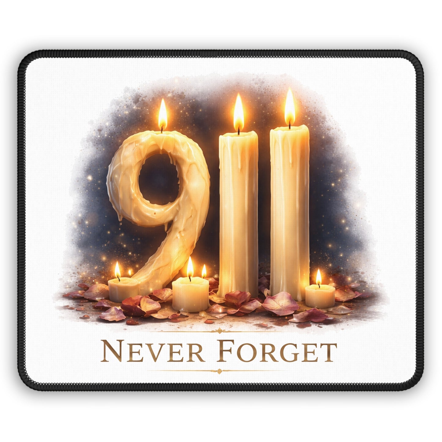 Mouse Pad — 9/11 Never Forget Candle Memorial Desk Mat