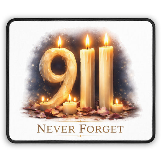 Mouse Pad — 9/11 Never Forget Candle Memorial Desk Mat