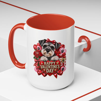 Valentine’s Day Dog Coffee Mug — "Happy Valentine’s Day" Accent Mug