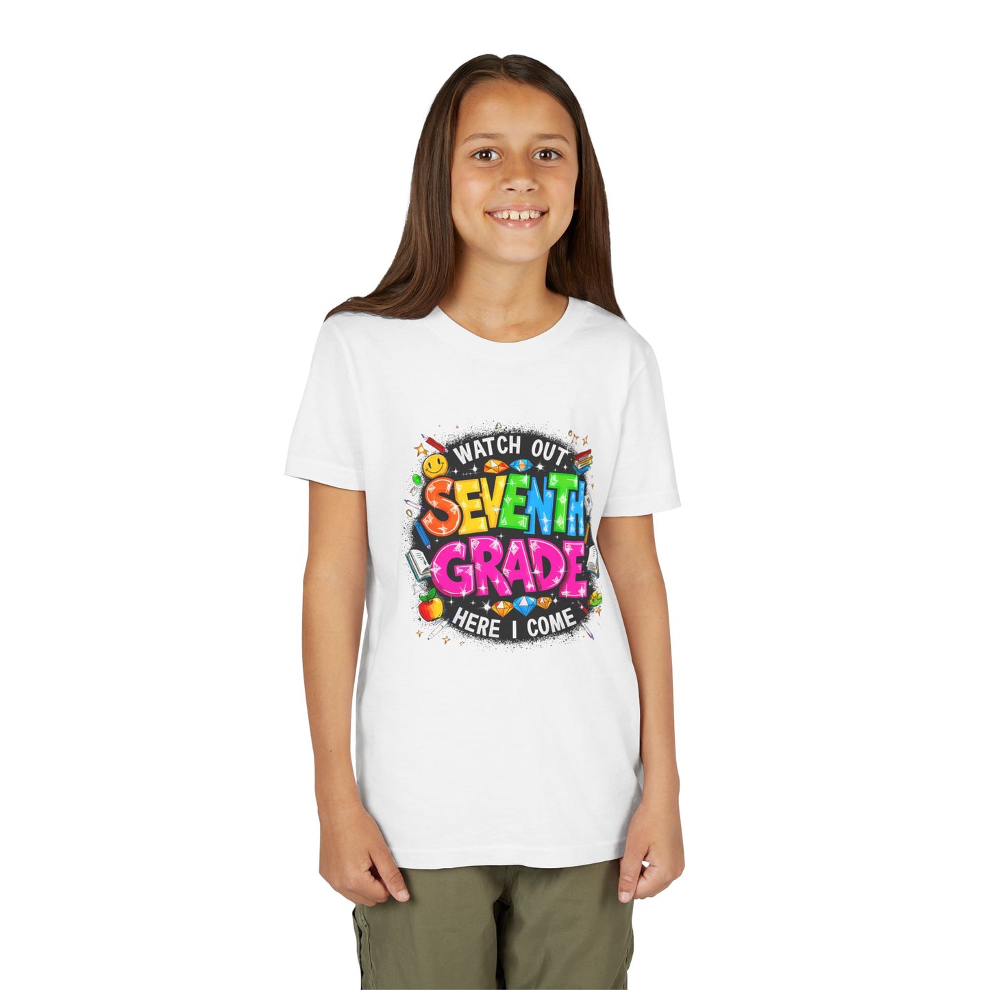 Seventh Grade Kids T‑Shirt — "Watch Out Seventh Grade Here I Come" Back‑to‑School Tee