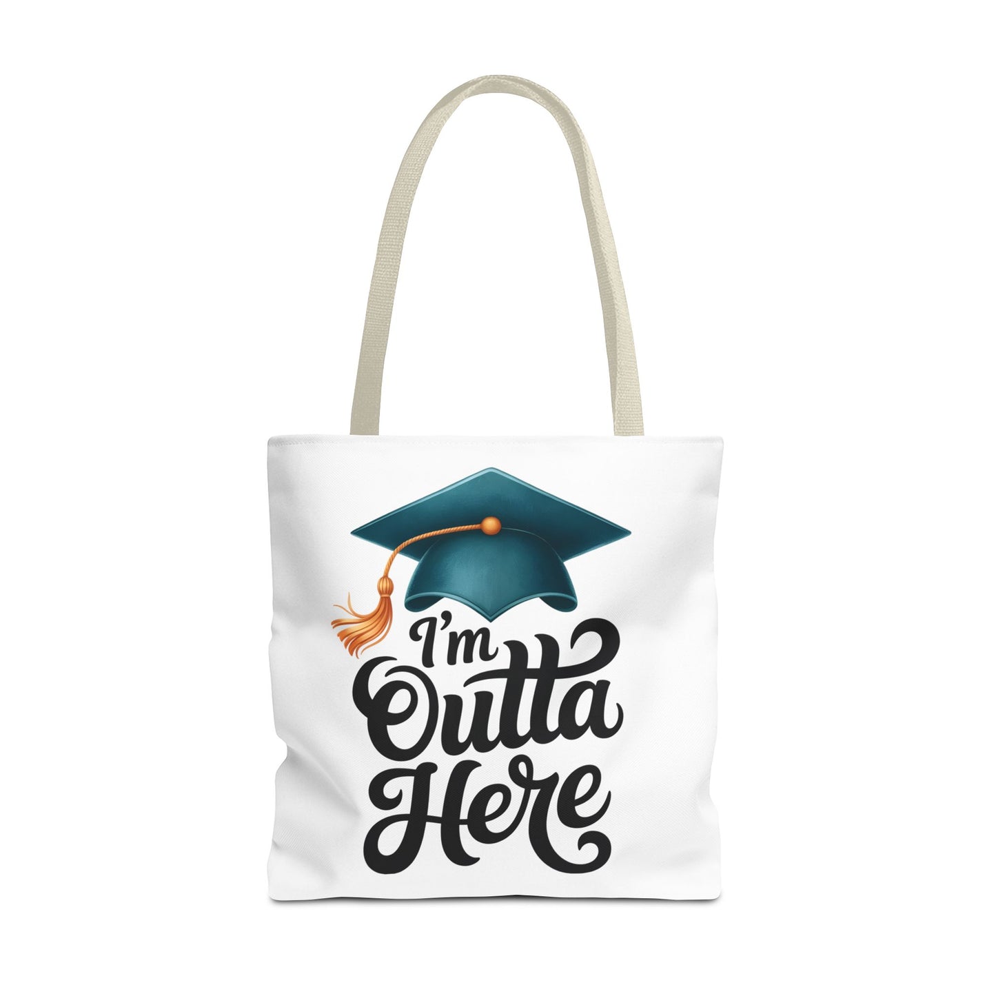 Graduation Tote Bag — “I’m Outta Here” Cap Design
