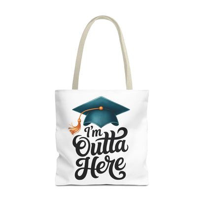 Graduation Tote Bag — “I’m Outta Here” Cap Design