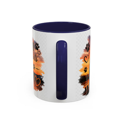 Dog Lover Coffee Mug - "A True Friend Leaves Paw Prints on Your Heart" Accent Mug (11/15oz)