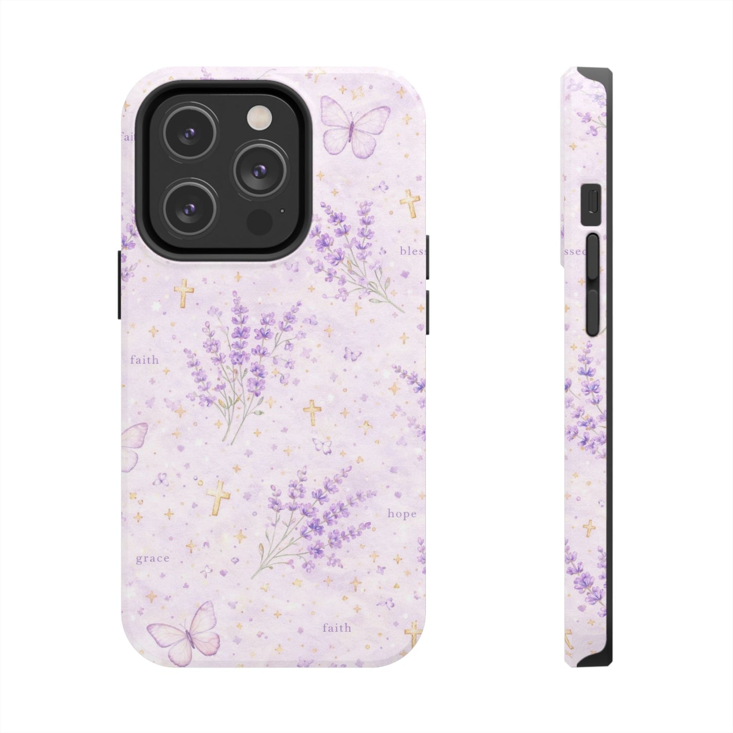 Faith Grace Blessed Phone Case | Christian Floral iPhone Case