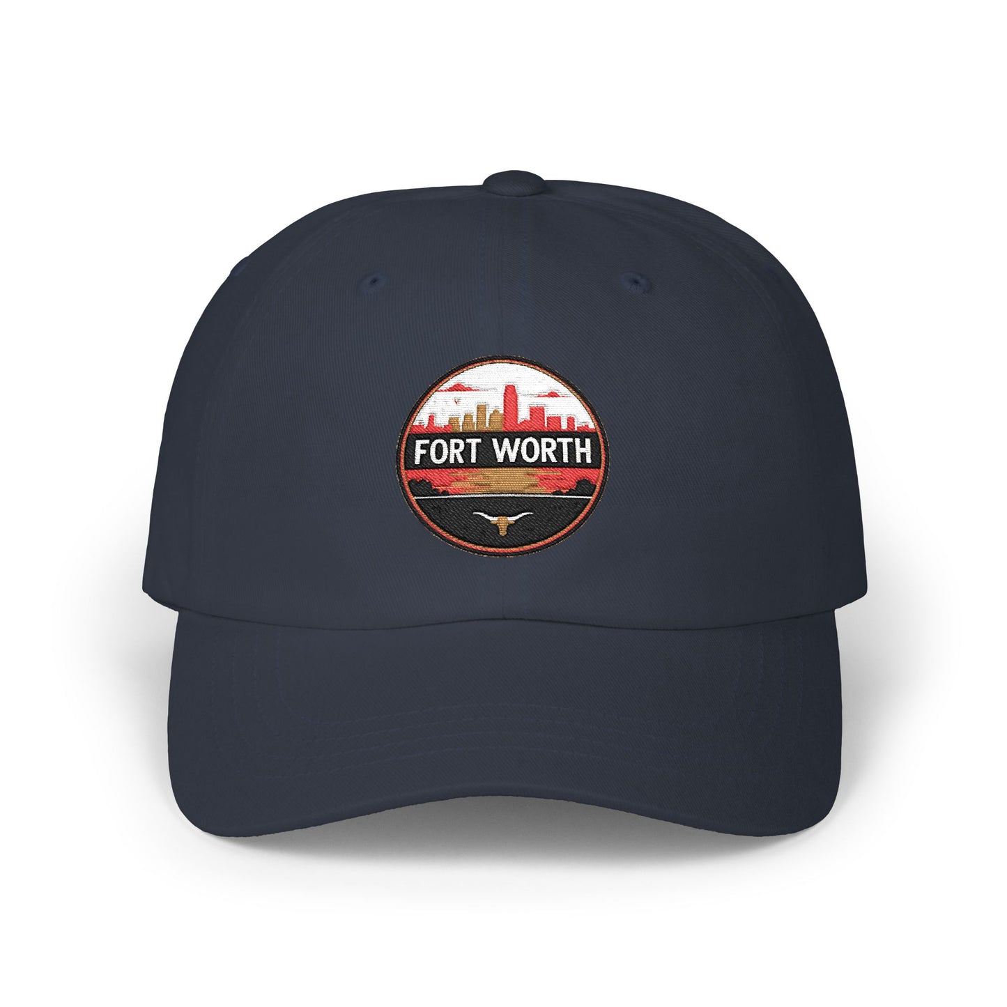 Fort Worth Skyline Dad Cap – Vintage Round Patch Hat