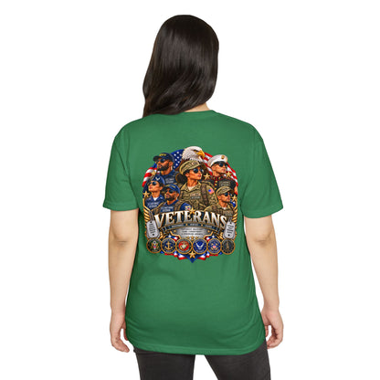 Veterans Tribute T-Shirt – Patriotic Eagle & Service Emblems