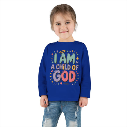 I Am a Child of God Toddler Long Sleeve Tee — Cute Christian Kids Shirt