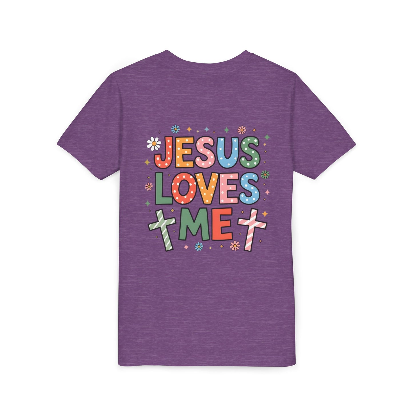 Youth Tee — "Jesus Loves Me" Colorful Christian Kids T-Shirt