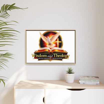 Framed Canvas Print — "Wisdom and Theology" Dove & Bible Wall Art