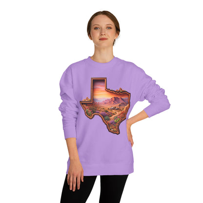 Texas Sunset Crewneck Sweatshirt — Scenic Lone Star State Landscape