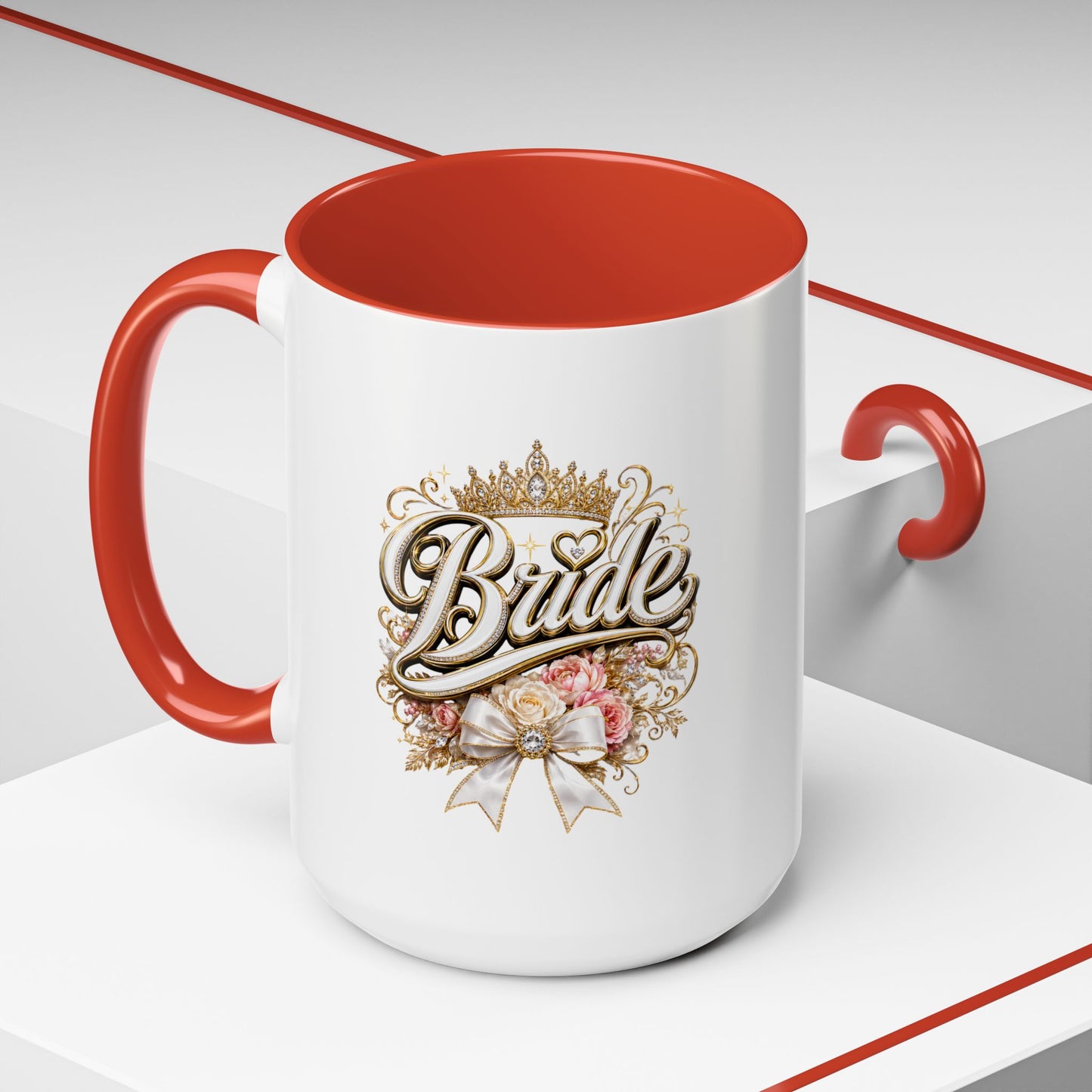 Bride Accent Coffee Mug — Floral Crown Bridal Gift (11/15oz)