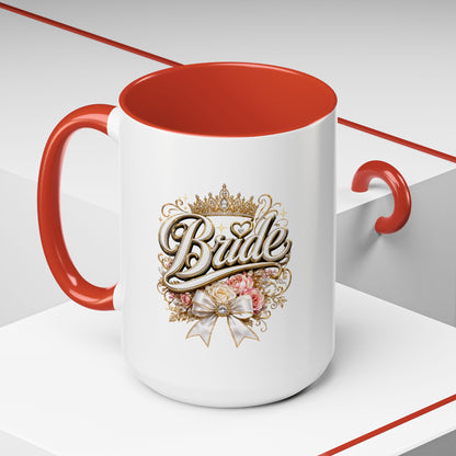 Bride Accent Coffee Mug — Floral Crown Bridal Gift (11/15oz)