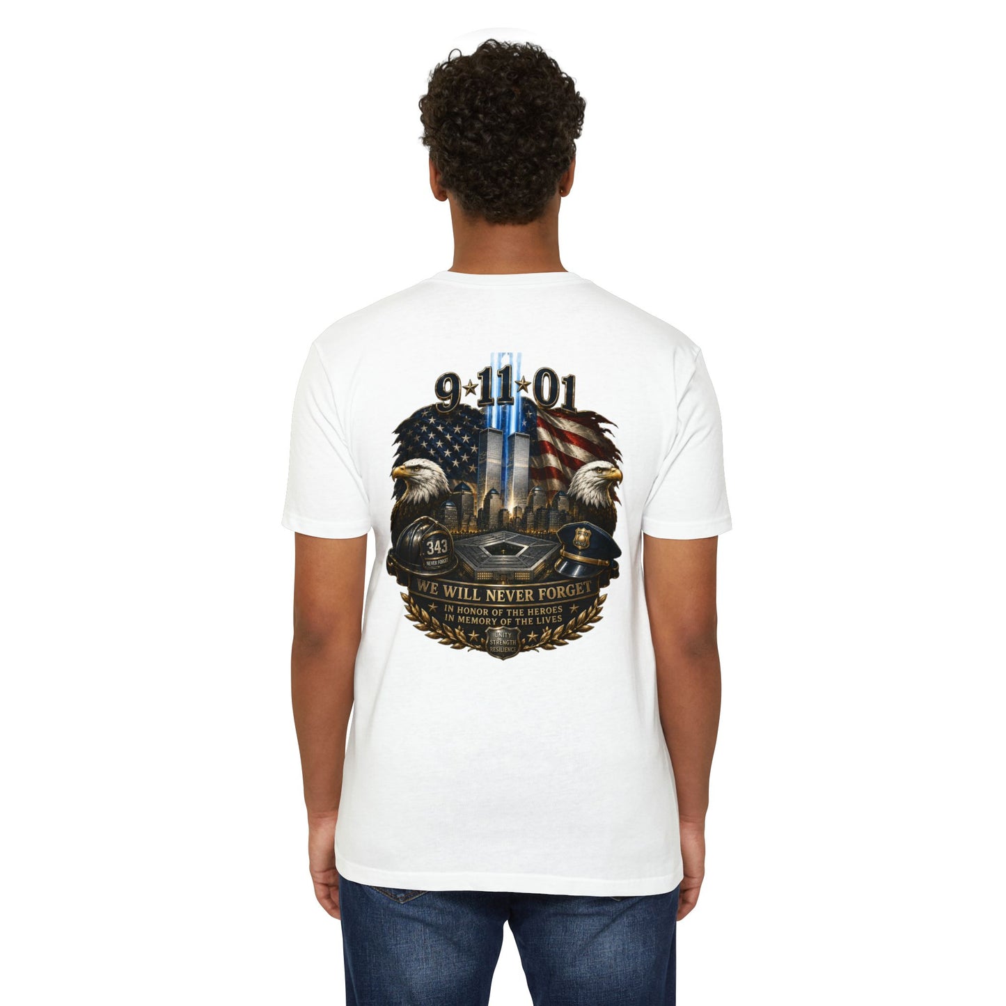 9/11 We Will Never Forget Memorial T-Shirt