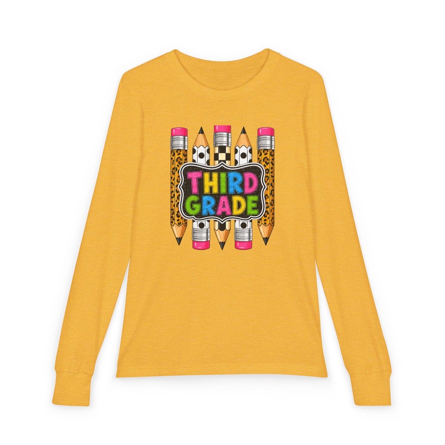 Third Grade Pencil Graphic Long Sleeve Tee