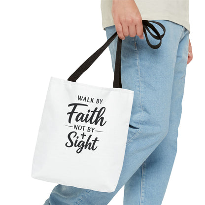 Faith Tote Bag — "Walk by Faith Not by Sight" Inspirational Canvas Tote