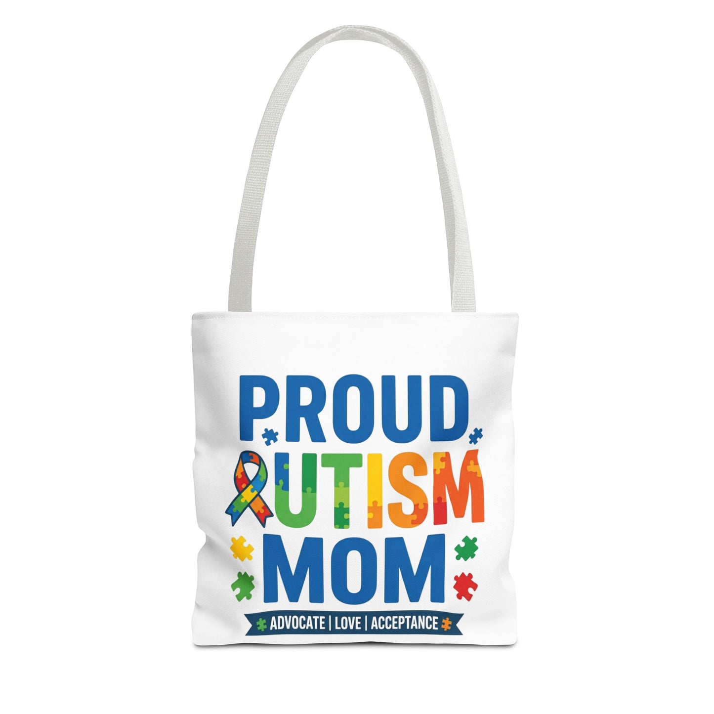 Proud Autism Mom Tote Bag — Advocate • Love • Acceptance Canvas Tote